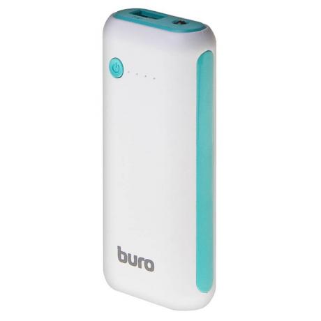 Мобильный аккумулятор Buro RC-5000WB Li-Ion 5000mAh 1A белый/голубой 1xUSB - фото 1