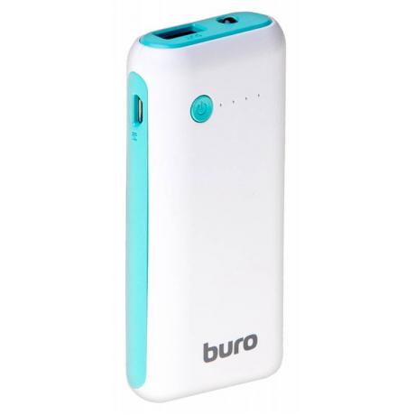 Мобильный аккумулятор Buro RC-5000WB Li-Ion 5000mAh 1A белый/голубой 1xUSB - фото 5