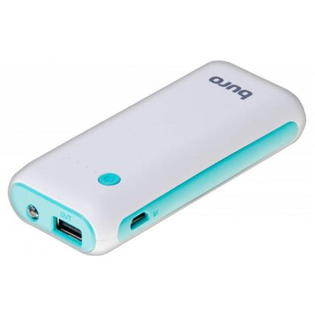 Мобильный аккумулятор Buro RC-5000WB Li-Ion 5000mAh 1A белый/голубой 1xUSB - фото 6