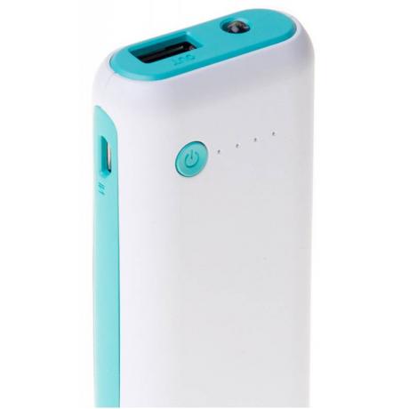 Мобильный аккумулятор Buro RC-5000WB Li-Ion 5000mAh 1A белый/голубой 1xUSB - фото 8
