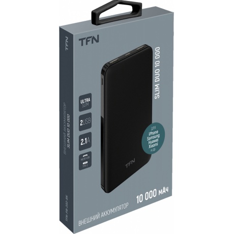 Внешний аккумулятор TFN АКБ 10000mAh SlimDuo black - фото 2