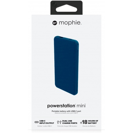 Внешний аккумулятор Mophie Powerstation 5000 мАч темно-синий - фото 7