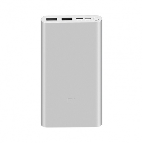 Внешний аккумулятор Xiaomi Mi Power Bank 3 10000mAh Type-c + 2USB Silver (PLM13ZM) - фото 1