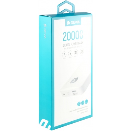 Внешний аккумулятор Devia Digital Power Bank 20000 mAh - White - фото 6