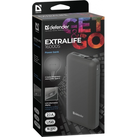 Внешний аккумулятор Defender ExtraLife 16000S - фото 5