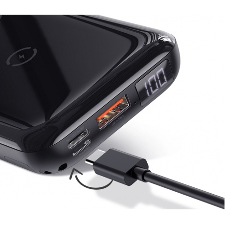 Внешний аккумулятор Baseus Mini S Bracket 10W Wireless Charger 10000mAh (PPXFF10W-01) Black - фото 4