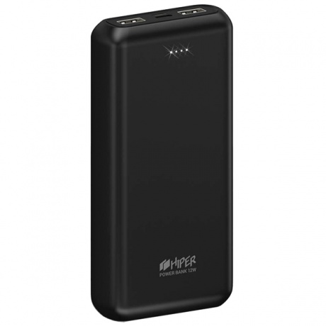 Мобильный аккумулятор Hiper PSL18000 Li-Pol 18000mAh 2.4A+2.4A черный 2xUSB - фото 1