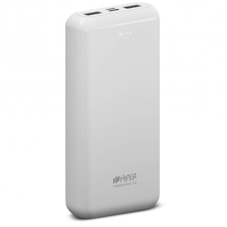 Мобильный аккумулятор Hiper PSL18000 Li-Pol 18000mAh 2.4A+2.4A белый 2xUSB - фото 1