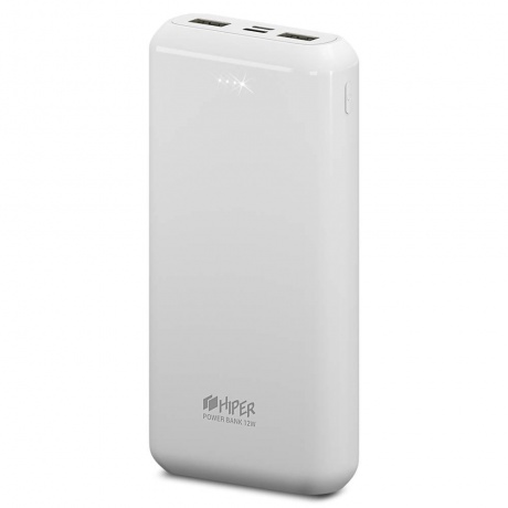 Мобильный аккумулятор Hiper PSL18000 Li-Pol 18000mAh 2.4A+2.4A белый 2xUSB - фото 3