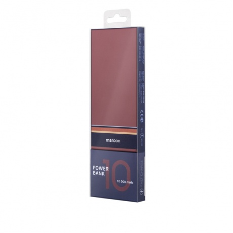 Внешний аккумулятор Rombica NEO ARIA Wireless Maroon 12 000 мАч Qi Soft-touch PD QCharge Type-C бордовый/синий - фото 4