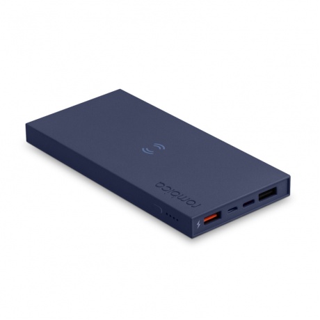 Внешний аккумулятор Rombica NEO ARIA Wireless Olive 12 000 мАч Qi Soft-Touch PD QCharge Type-C оливковый/синий - фото 1