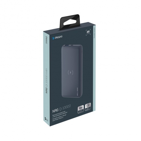 Внешний аккумулятор Deppa NRG Qi 10000 mAh QC 3.0 Power Delivery 18W Qi 10W графит - фото 7