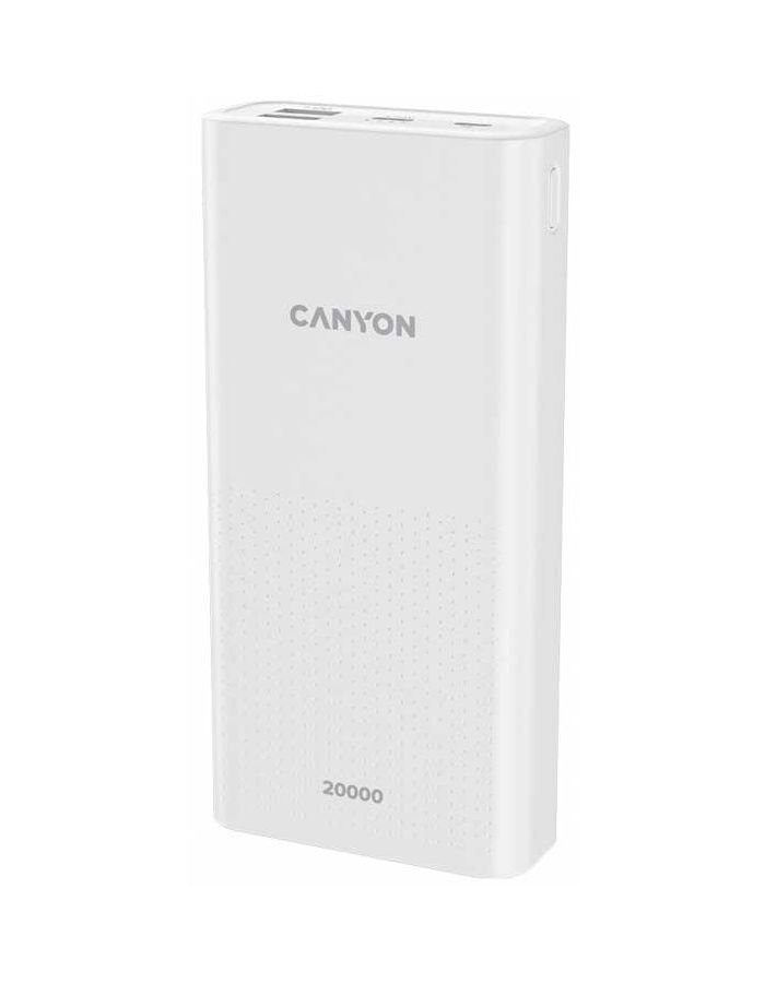 Внешний аккумулятор CANYON PB-2001 Power bank 20000mAh white внешний аккумулятор power bank canyon pb 106 10000мaч белый [cne cpb1006w]