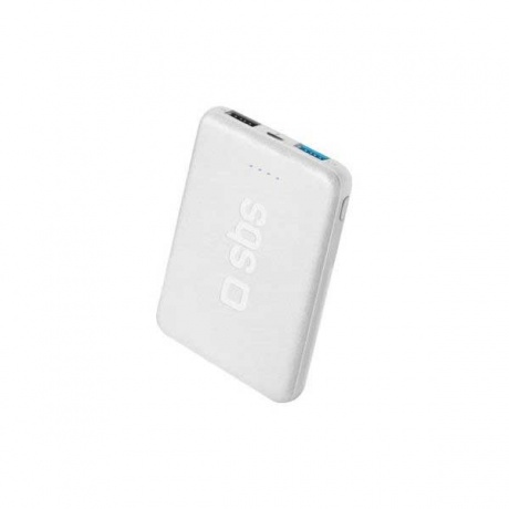 Внешний аккумулятор SBS, 2 USB порта, 5000мАч, белый (TEBB5000POCW) - фото 1