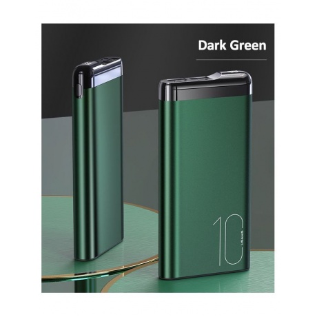 Внешний аккумулятор USAMS US-CD148 (10000 mAh), Alloy Digital Display, темно-зеленый (10KCD14802) - фото 4