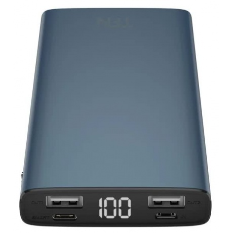 Внешний аккумулятор TFN 10000mAh Steel Mini LCD PD blue - фото 2