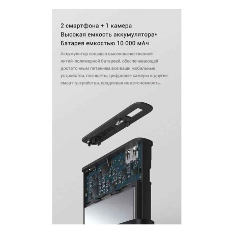 Внешний аккумулятор Xiaomi 10W Wireless Power Bank 10000 mAh, черный (BHR5460GL) - фото 10