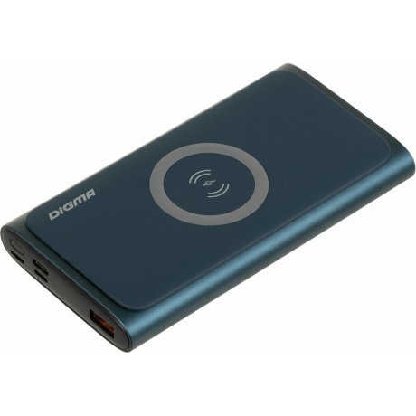 Внешний аккумулятор Digma DGPQ10G 10000mAh 3A QC PD 20W 1xUSB беспроводная зарядка синий (DGPQ10G22CBL) - фото 1