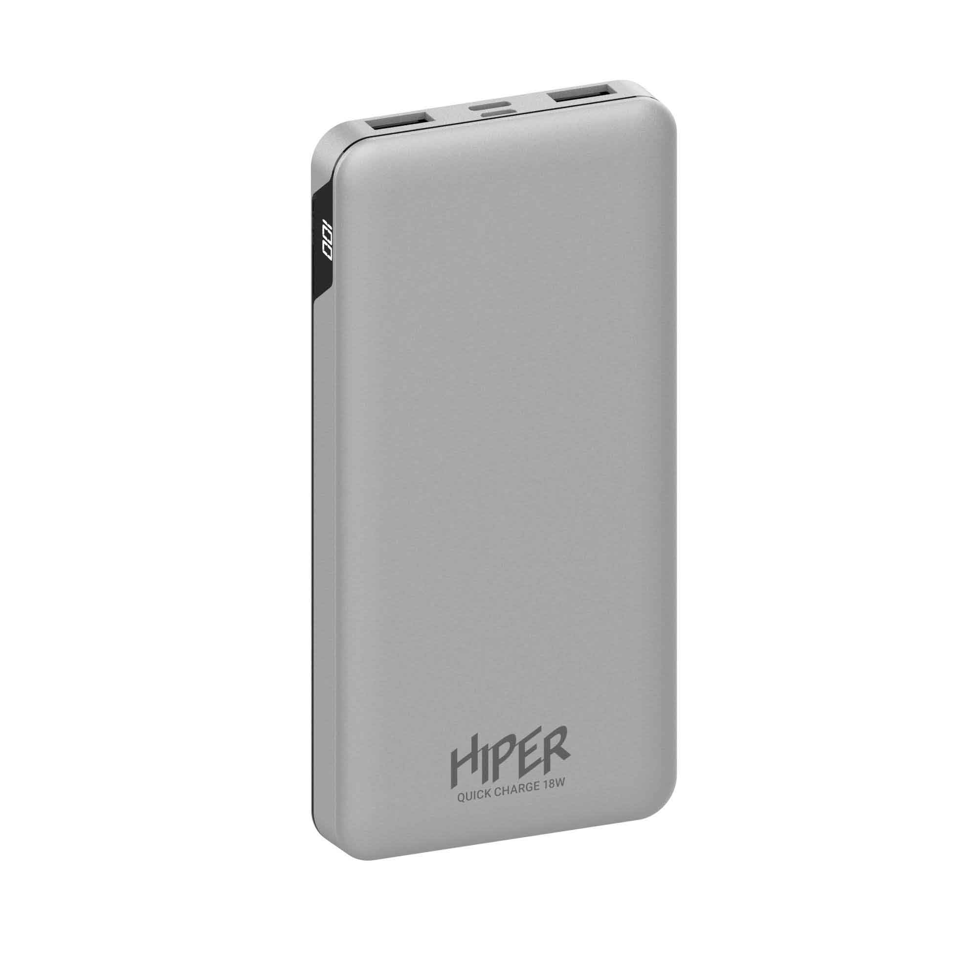 Внешний аккумулятор Hiper MFX 10000 10000mAh 3A QC PD 2xUSB серебристый (MFX 10000 SILVER)