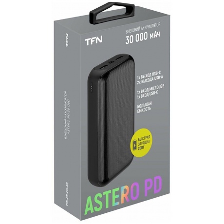 Внешний аккумулятор TFN 30000mAh Astero 30 PD black - фото 9