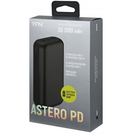 Внешний аккумулятор TFN 30000mAh Astero 30 PD black - фото 10