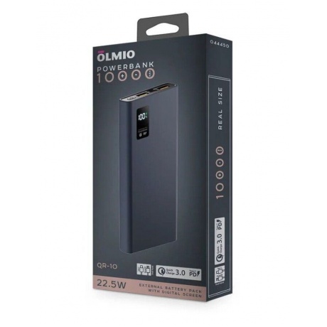 Внешний аккумулятор OLMIO QR-10, 10000mAh, deep-blue - фото 8