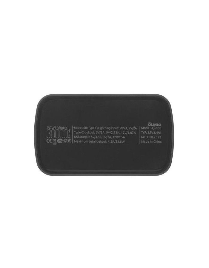 Внешний аккумулятор OLMIO QR-30, 30000mAh, space-gray - фото 4