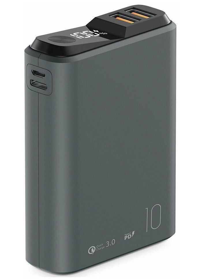 Внешний аккумулятор OLMIO QS-10, 10000mAh, space-gray, цвет серый