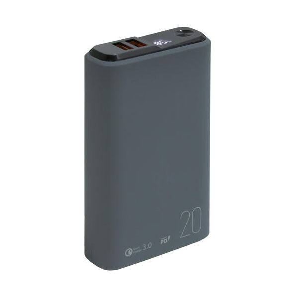 Внешний аккумулятор OLMIO QS-20, 20000mAh, space-gray, цвет темно-серый