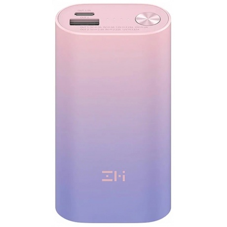 Внешний аккумулятор Xiaomi ZMI 10000mAh Type-C MINI 3A, 30W, QC 3.0, PD 3.0 (QB818 Color) фиолетово-розовый - фото 1