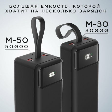 Внешний аккумулятор OLMIO M-50, 50000mAh, black - фото 4