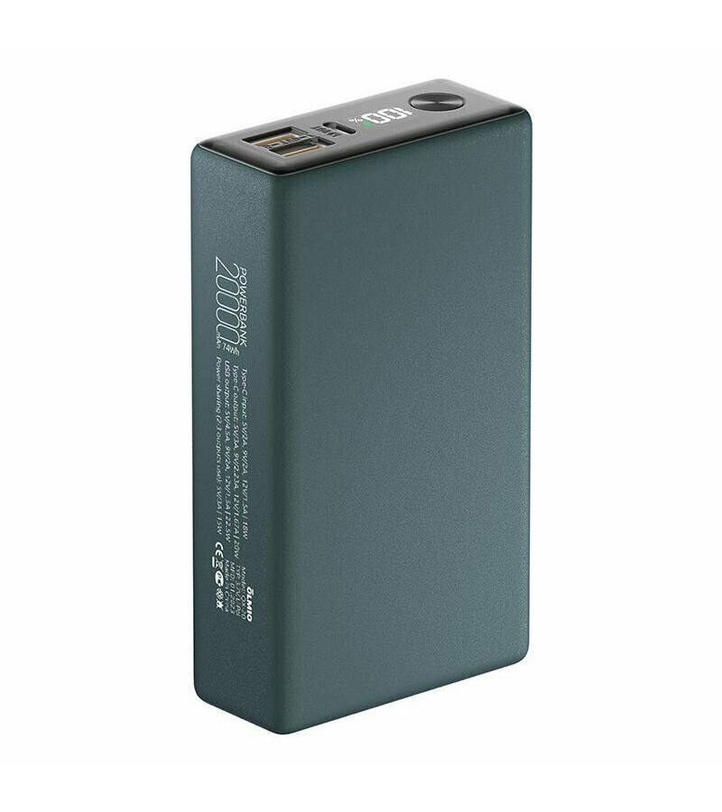 Внешний аккумулятор OLMIO QX-20, 20000mAh, graphite, цвет серый - фото 1