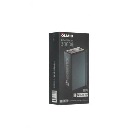 Внешний аккумулятор OLMIO QX-30, 30000mAh, graphite - фото 11