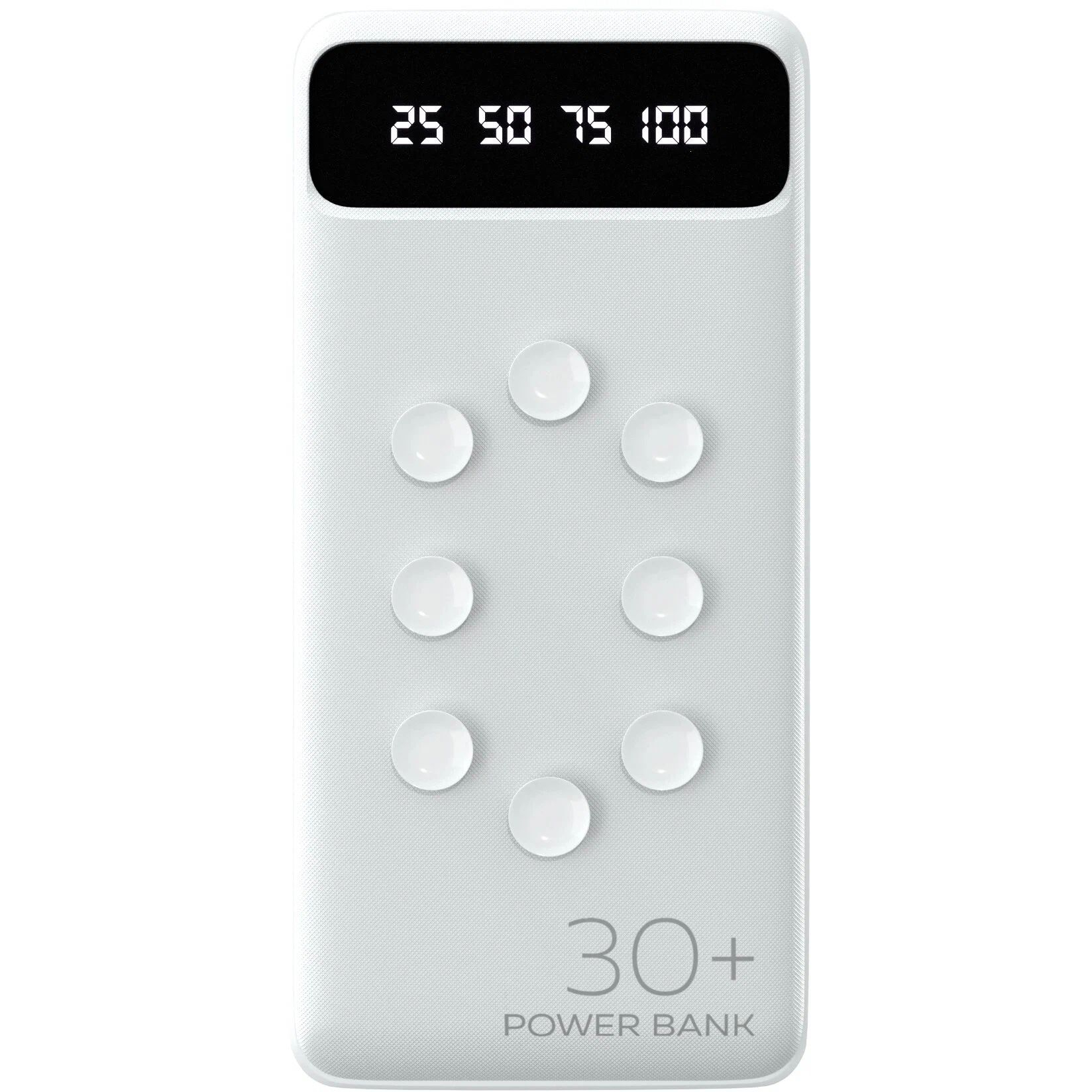Внешний аккумулятор 30000mAh Smart 2USB 2.1A More choice PB42S-30 (White) внешний аккумулятор morechoice 10000mah smart 2usb 2 1a pb42s 10 black