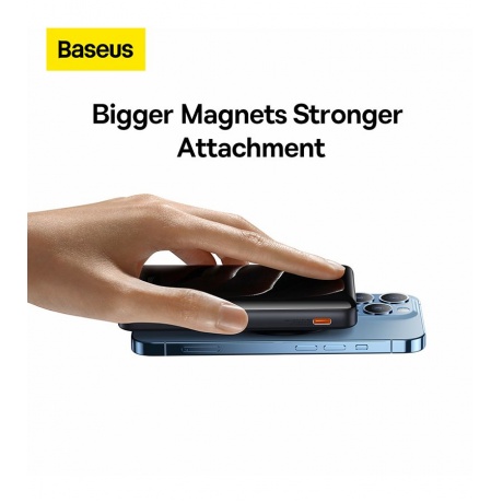 Внешний аккумулятор Baseus Magnetic Bracket Wireless Fast Charge Blue (PPCX000203) - фото 17