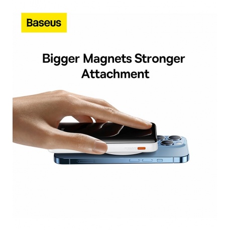 Внешний аккумулятор Baseus Magnetic Bracket Wireless Fast Charge White (PPCX000202) - фото 18