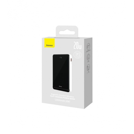 Внешний аккумулятор Baseus Magnetic Bracket Wireless Fast Charge White (PPCX000202) - фото 19
