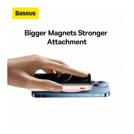 Внешний аккумулятор Baseus Magnetic Overseas Edition Pink (PPCX000204) - фото 17