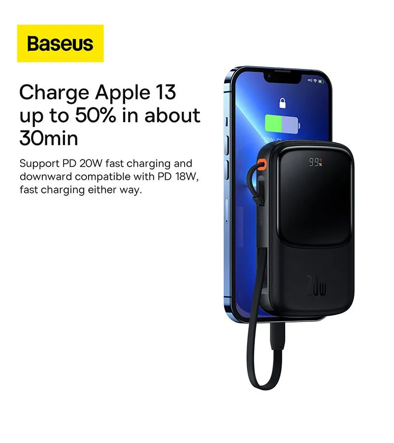Внешний аккумулятор Baseus Qpow Pro iP Black (PPQD020001) - фото 14