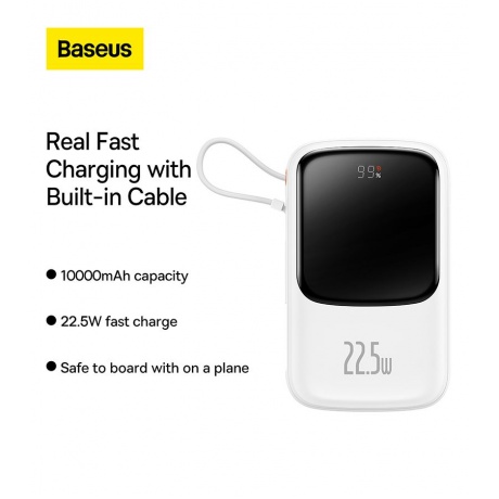 Внешний аккумулятор Baseus Qpow Pro Type-C White (PPQD020102) - фото 12