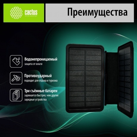 Внешний аккумулятор Cactus CS-PBFSPT-10000,  10000мAч,  черный - фото 25