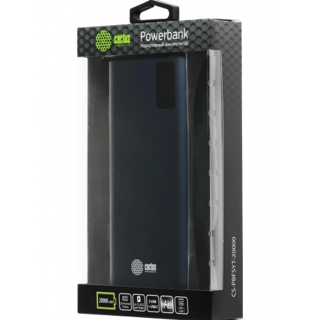 Внешний аккумулятор Cactus CS-PBFSYT-20000,  20000мAч,  синий - фото 13
