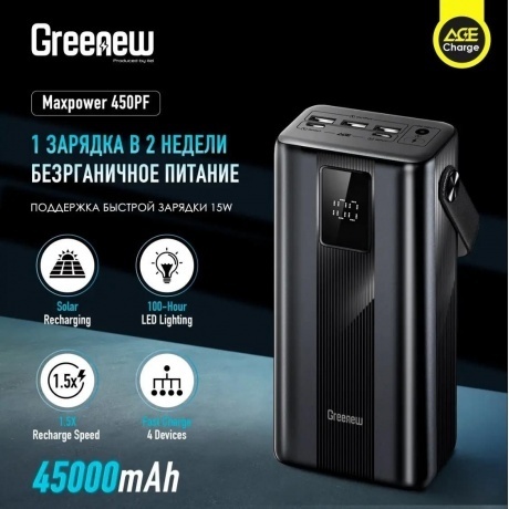 Внешний аккумулятор ITEL Maxpower 450PF,  45000мAч,  черный - фото 14