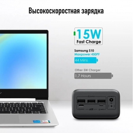Внешний аккумулятор ITEL Maxpower 450PF,  45000мAч,  черный - фото 20