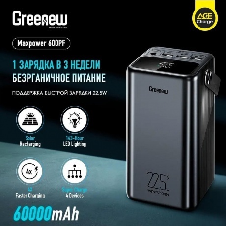 Внешний аккумулятор ITEL Maxpower 600PF,  60000мAч,  черный - фото 13