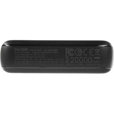 Внешний аккумулятор ITEL Star 200F,  20000мAч,  черный - фото 5