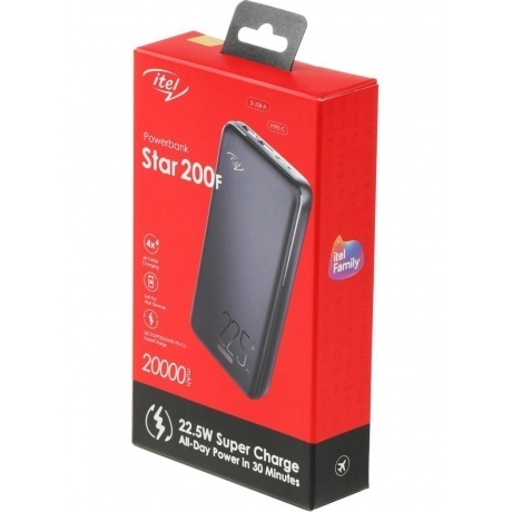 Внешний аккумулятор ITEL Star 200F,  20000мAч,  черный - фото 7