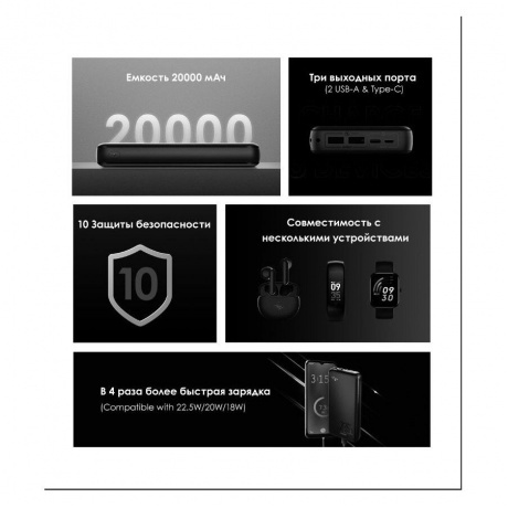 Внешний аккумулятор ITEL Star 200F,  20000мAч,  черный - фото 10