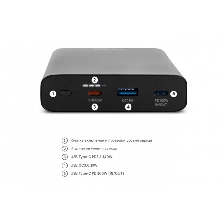 Внешний аккумулятор TOPON TOP-T140,  22400мAч,  черный (103271) - фото 14