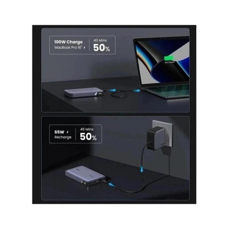 Портативное зарядное устройство Ugreen PB720 Grey (25188) 20000mAh - фото 6